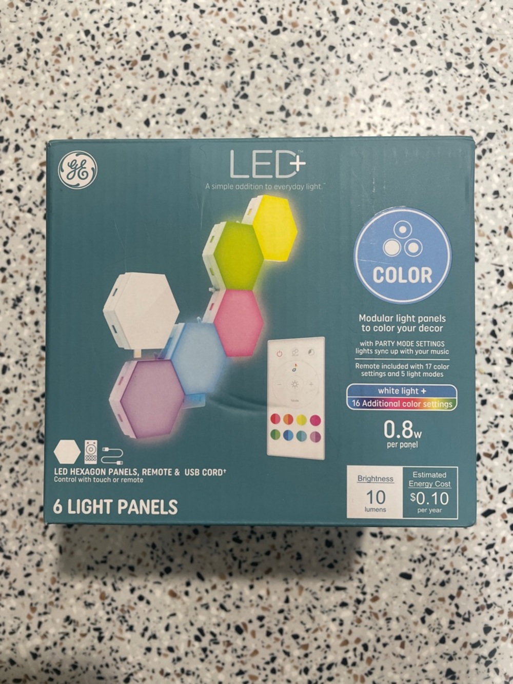 GE LED+ Color Hexagon Wall Light Panels – Multi-Color